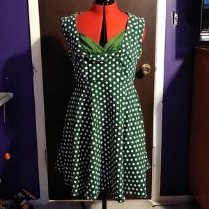 Green Polkadot "ophelia" style dress